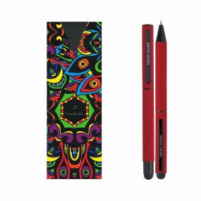 CELEBRATION SET Súprava rollera a guľôčkového pera červená